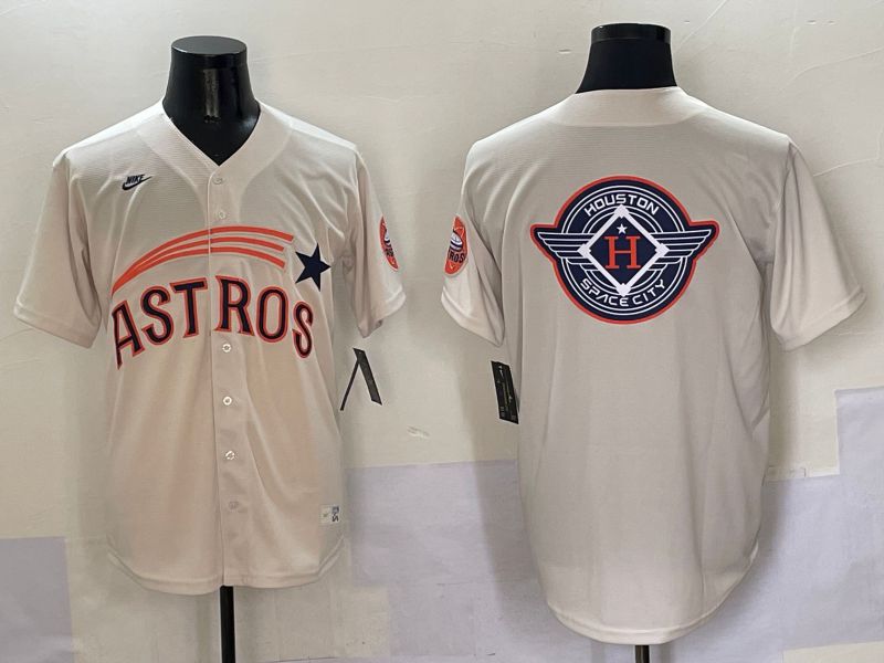 Men Houston Astros Blank Cream Five generations Joint Name 2025 Nike MLB Jersey style 26->san francisco giants->MLB Jersey